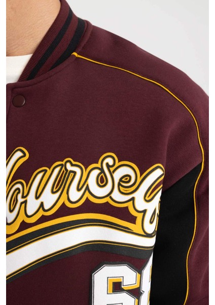 Oversize Fit Kolej Yaka Bomber Baskılı İçi Yumuşak Tüylü Hırka Z9179AZ23SP indirimleri