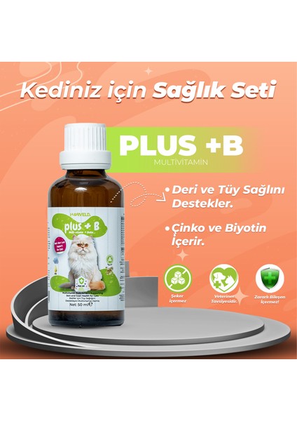 Kedi Takviye Seti Omega3 Balık Yağı, Plus B Çinko Biyotinli Tüy Deri Bakımı Kedi Vitamin Seti modelleri