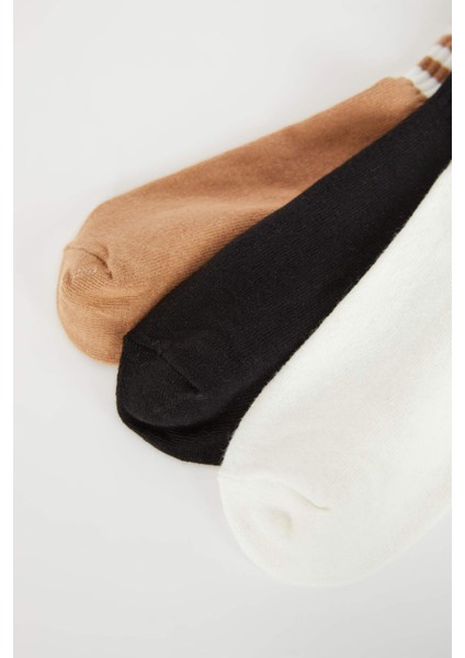 Kadın Rahat Lastikli 3'lü Pamuklu Uzun Çorap