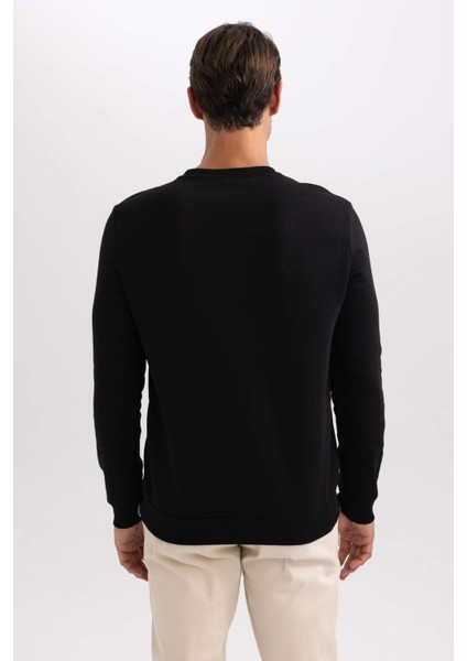 Regular Fit Bisiklet Yaka Kalın Basic Düz Sweatshirt T3777AZ23AU