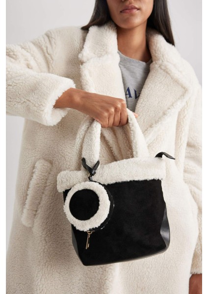 Kadın Teddy Detaylı Süet El Çantası A7536AXNS