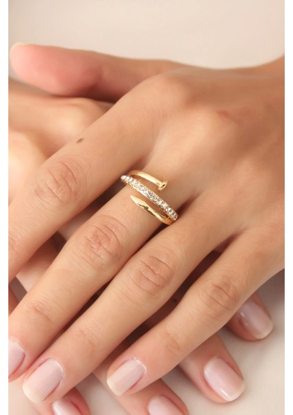 Bfs Gold Renk Taşlı Çivi Ayarlanabilir Kadın Yüzük fiyatları