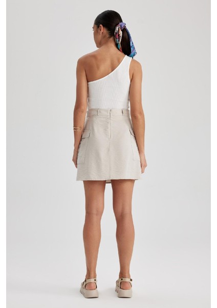 A Kesim Normal Bel Twill Mini Etek A9448AX23HS