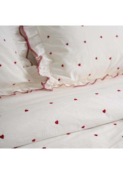 Tiamo %100 Pamuk Çift Kişilik Kalpli 4 Parça Nevresim Takımı fiyatları