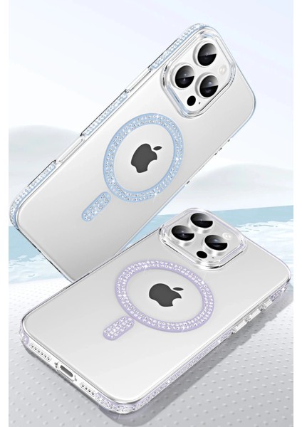 Apple iPhone 15 Move Taşlı Magsafe Kapak - Natural Grey modelleri