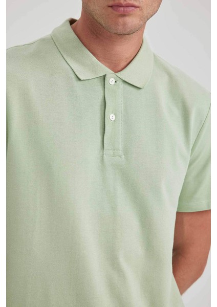 Erkek Yeşil Siyah Regular Fit Düz Kesim Polo Yaka Basic Düz %100 Pamuk Polo Tişört B0643AXNS