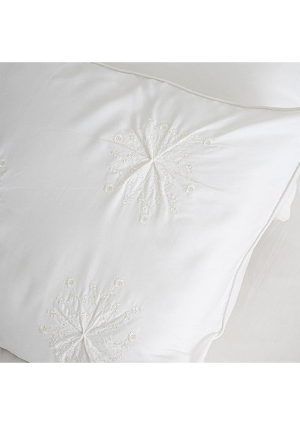 Elegant Burgu Çiçek Nakışlı Pamuk Saten Çift Kişilik 6 Parça Nevresim Takımı modelleri