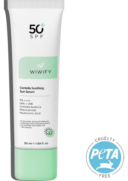 Yatıştırıcı Onarıcı Yüksek Korumalı Centella Soothing Sun Serum SPF 50 + Pa ++++ 50 ml indirimleri