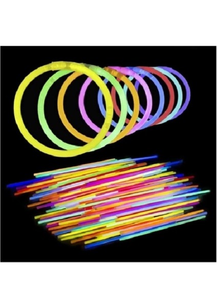 Işıklı Fosforlu Glow Çubuk - Karanlıkta Parlayan 20CMX7MM - Fosforlu Kırılan Çubuk - 25 Adet