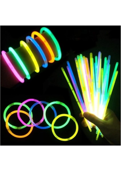 Işıklı Fosforlu Glow Çubuk - Karanlıkta Parlayan 20CMX7MM - Fosforlu Kırılan Çubuk - 25 Adet