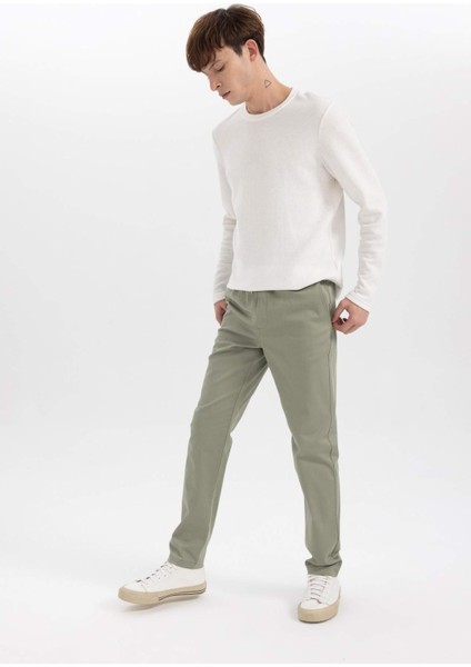 Jogger Pantolon Cepli Basic Düz Modal Dar Paça B2155AX23AU