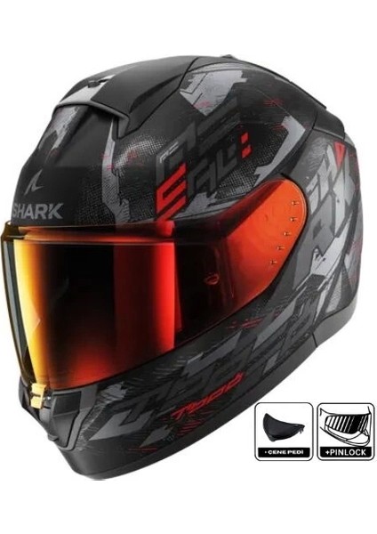 Kask Shark Rıdıll 2 Molokai Mat Kapalı Siyah/kırmızı