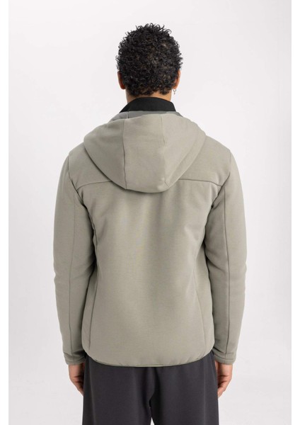 Fit Rüzgar Geçirmez Mont Slim Fit Dar Kesim Kapüşonlu Fermuarlı Cepli B2301AX24SP