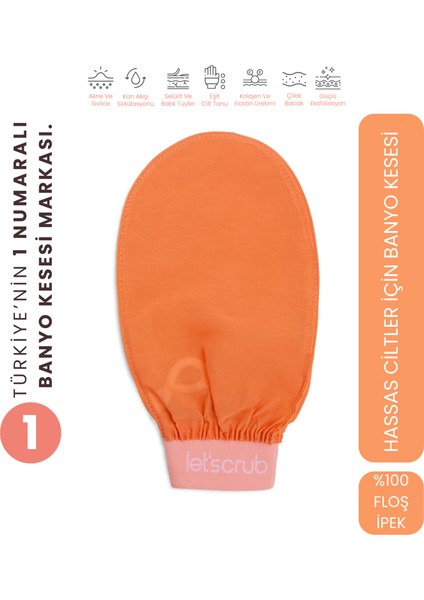 Yavruağzı Lastikli Banyo Duş Kesesi Peeling Eldiveni %100 Floş Ipek Hassas Ciltler Için