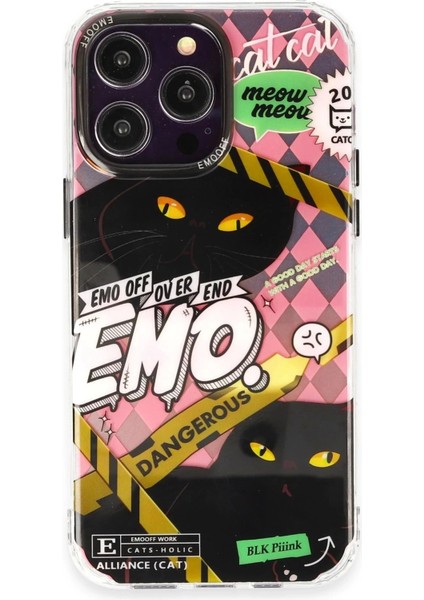 iPhone 14 Pro Max Kılıf Cat Desenli Kapak - Cat - 2