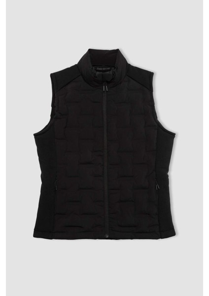 Fit Su İtici Rüzgar Geçirmez Slim Fit Dar Kesim Fermuarlı Şişme Sporcu Yelek B2069AX24SP