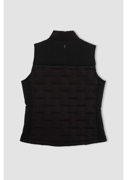 Fit Su İtici Rüzgar Geçirmez Slim Fit Dar Kesim Fermuarlı Şişme Sporcu Yelek B2069AX24SP