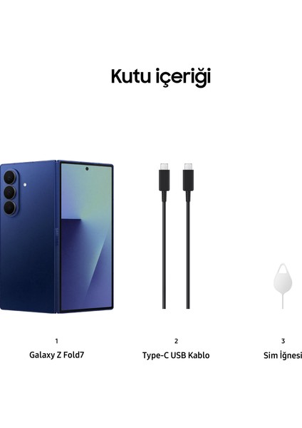 Galaxy Z Fold7 256 GB 12 GB Ram (Samsung Türkiye Garantili) Gölge Mavisi