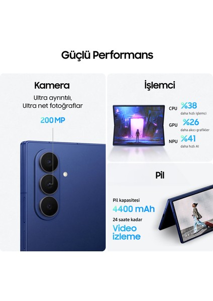 Galaxy Z Fold7 256 GB 12 GB Ram (Samsung Türkiye Garantili) Gölge Mavisi indirimleri