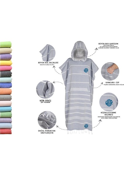 Kişiye Özel Baskılı Kapüşonlu Plaj Pançosu | Isim Yazılı Pamuklu Havlu Poncho |unisex Peştamal Kumaş modelleri