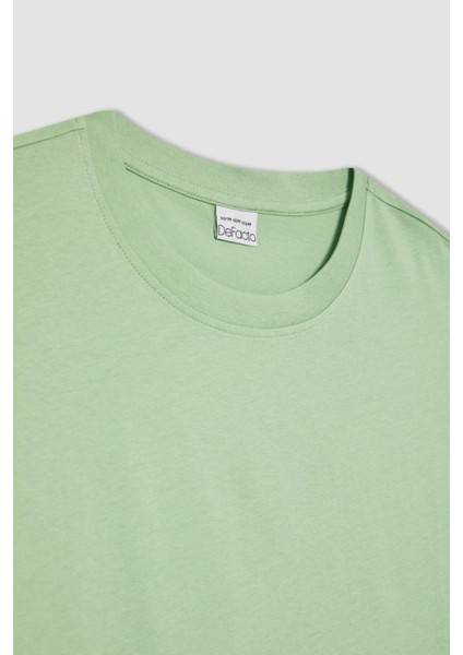 New Regular Fit Bisiklet Yaka Basic Düz %100 Pamuk Kısa Kollu Tişört V7699AZ24SP