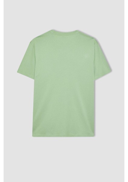 New Regular Fit Bisiklet Yaka Basic Düz %100 Pamuk Kısa Kollu Tişört V7699AZ24SP