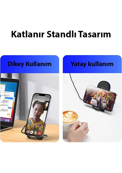 Duzzona W2 Katlanır Standlı 15W Hızlı Şarj Wireless Kablosuz Şarj CIHAZI-(190 - CPT103694-94