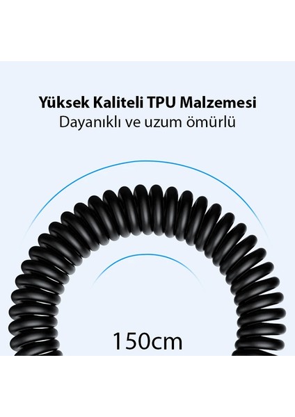 Ally 15 M Pd 60W Geri Çekilebilir Yaylı Kablo Hızlı Şarj Dirseği TIP-C&#039;DE - CPT107331-32