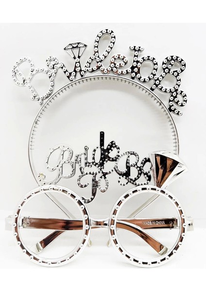 Bfs Bridetobeyazılıtaçvebridetobeyazılıgözlüksetigümüşrenk