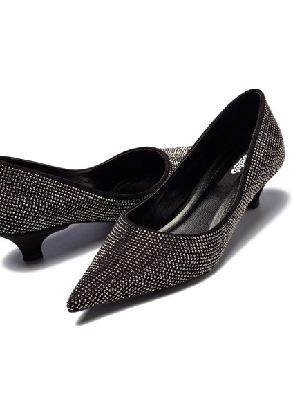Kadın Stiletto Abiye Taş Işlemeli Sivri Burun Kapalı Kısa Topuklu Ayakkabı 165 fiyatları