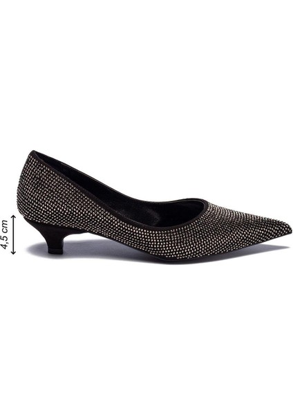 Kadın Stiletto Abiye Taş Işlemeli Sivri Burun Kapalı Kısa Topuklu Ayakkabı 165 fırsatları