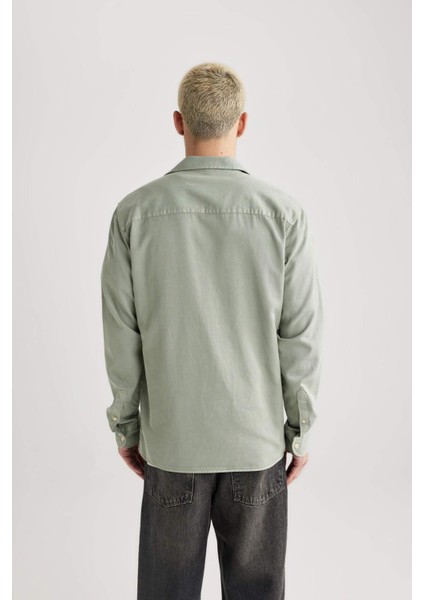 Regular Fit Polo Yaka Pamuklu Uzun Kollu Gömlek B4140AX24SP