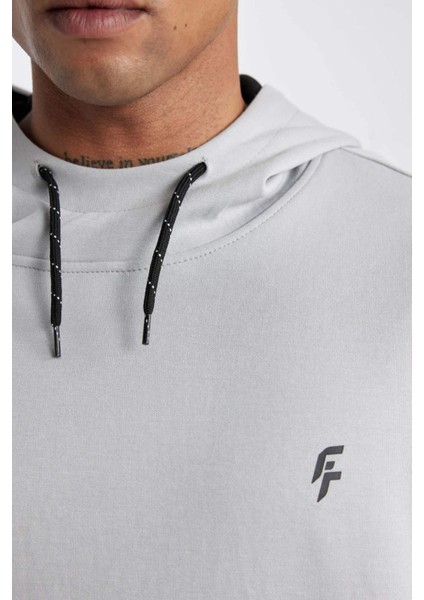 Fit Standart Fit Kapüşonlu Baskılı Cepli Sweatshirt B4372AX24SP