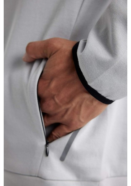 Fit Standart Fit Kapüşonlu Baskılı Cepli Sweatshirt B4372AX24SP