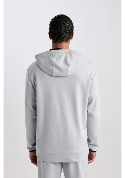 Fit Standart Fit Kapüşonlu Baskılı Cepli Sweatshirt B4372AX24SP