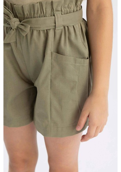 Kız Çocuk Keten Şort