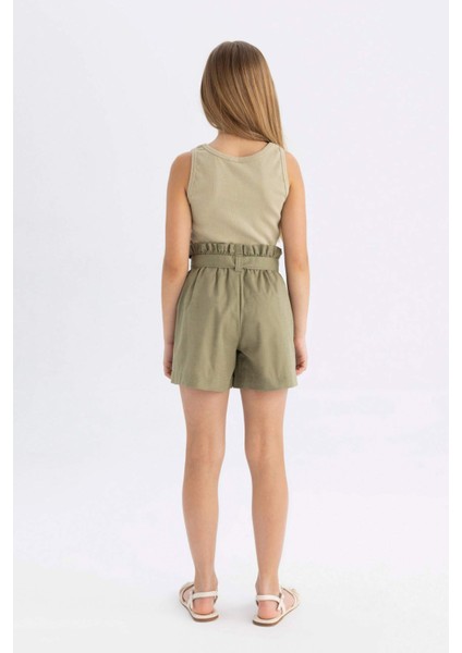 Kız Çocuk Keten Şort