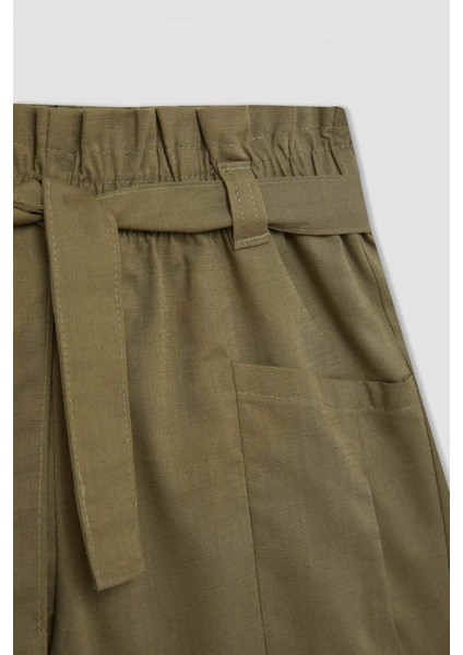 Kız Çocuk Keten Şort