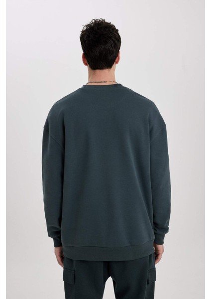 Comfort Regular Fit Rahat Kalıp Bisiklet Yaka Baskılı Sweatshirt B4754AX24SP