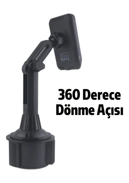 Ally Araç Bardaklık Telefon Tutucu Magsafe iPhone 15-14-13-12 Serisi 15W Kablosuz - CPT105848-79