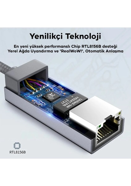 Ally USB 3.0 To Rj 45 2.5 Gbps Ethernet KABLOSU-(1903) - CPT105476-3684