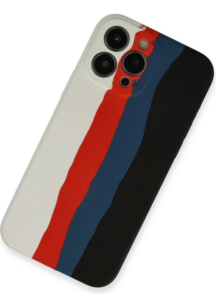 iPhone 13 Pro Kılıf Ebruli Lansman Silikon - Beyaz-Siyah - CPT106327-1971