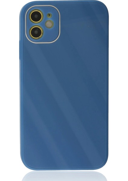 iPhone 12 Kılıf Glass Kapak - Mavi - CPT106917-6845