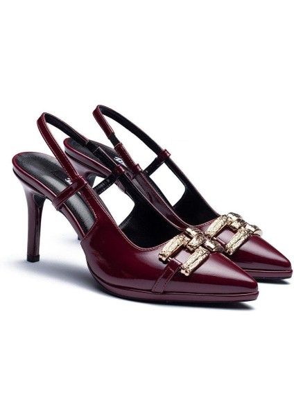 6210 Kadın Önü Kapalı Platform Tokalı Ayakkabı