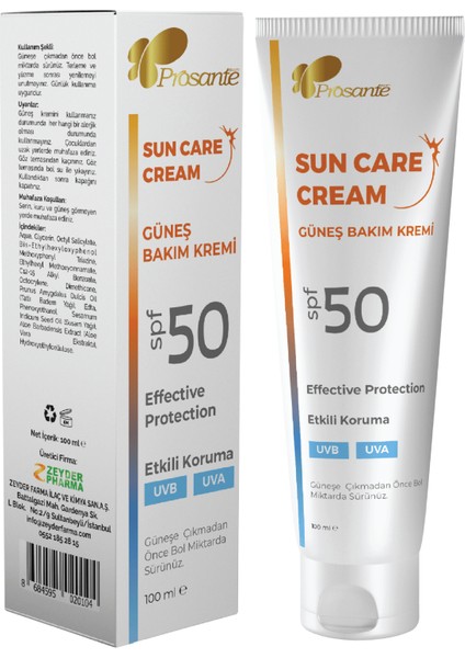 Güneş Bakım Kremi SPF 50 Etkili Koruma UVB UVA 100 ml 2'li Paket modelleri
