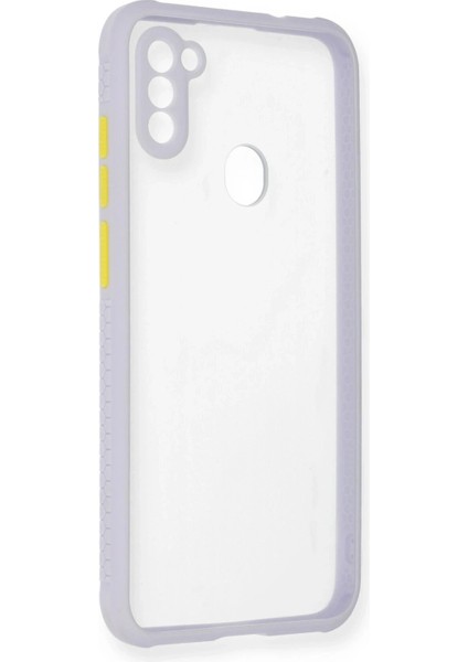 Samsung Galaxy A11 Kılıf Miami Şeffaf Silikon - Lila - CPT101748-1193