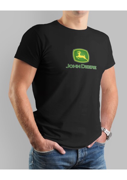 John Deere Traktör Baskılı Sıfır Yaka Tişört -TM2002