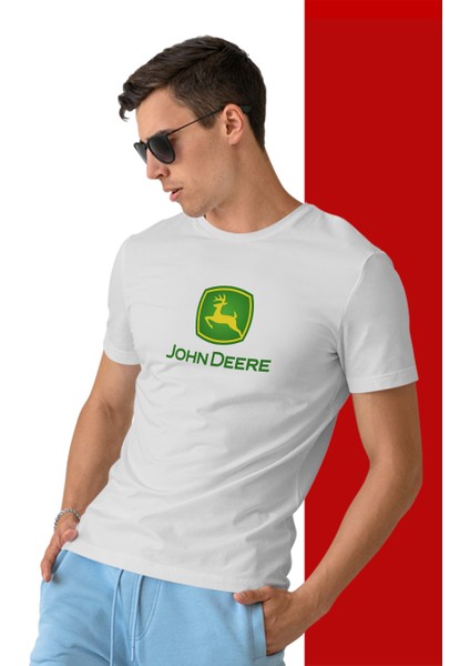 John Deere Traktör Baskılı Sıfır Yaka Tişört -TM2002 fiyatları