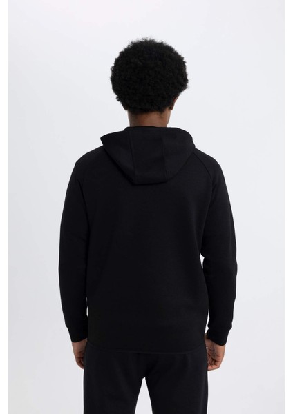 Fit Slim Fit Dar Kesim Kapüşonlu Skuba Dalgıç Kumaş Fermuarlı Sporcu Sweatshirt A6956AX24SP