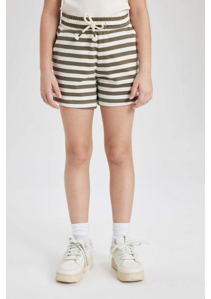 Kız Çocuk Çizgili Şort